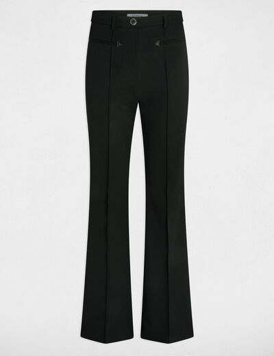 Bootcut-Hose mit hoher Taille schwarz damen