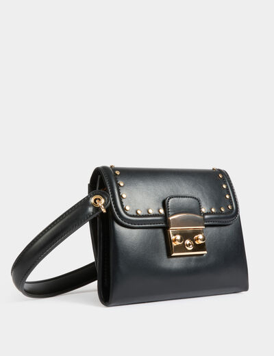 Sac bandoulière à clous noir femme
