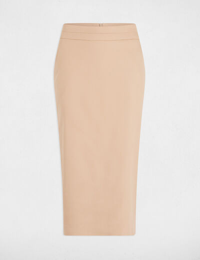 Jupe longueur genou crayon marron clair femme