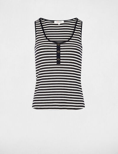 Ärmelloses gestreiftes Top weiss damen