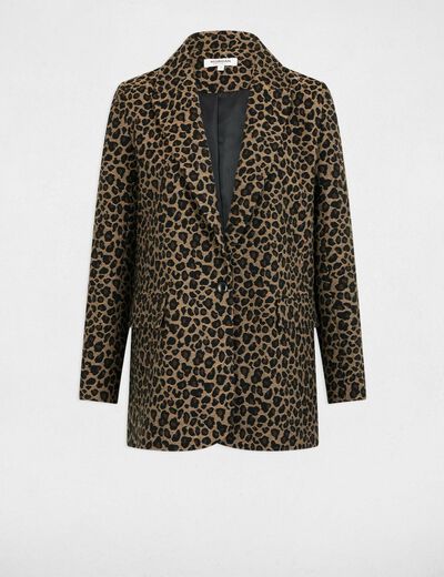 Veste imprimé léopard multicolore femme
