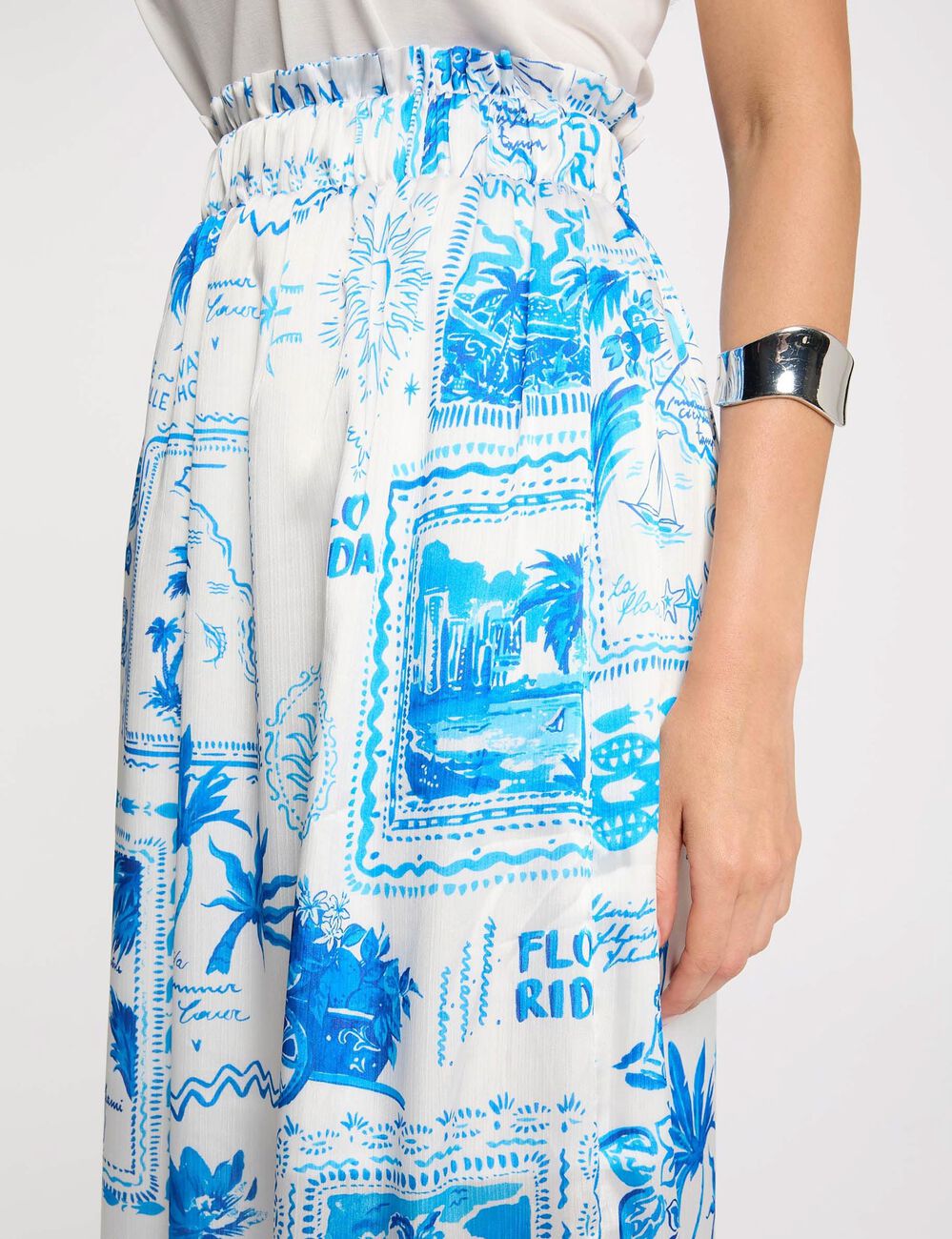 Jupe longue imprimée multicolore femme