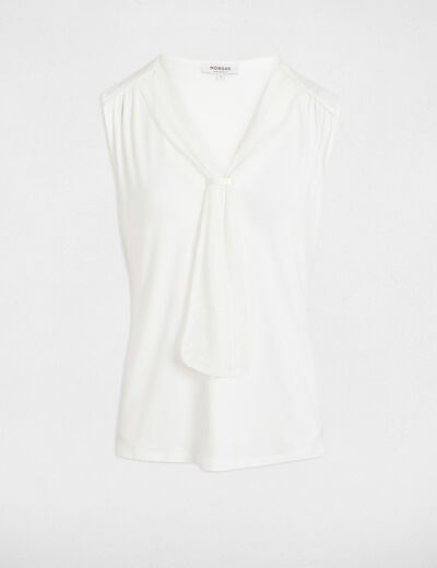 Ärmelloses T-shirt weiss damen