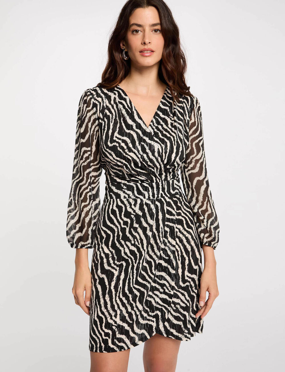 Robe portefeuille imprimée multicolore femme