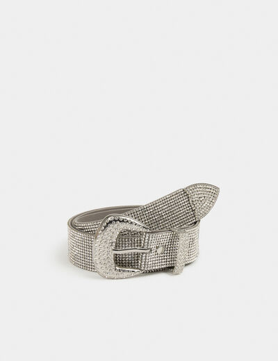 Gürtel mit Strasssteinen couleur argent damen