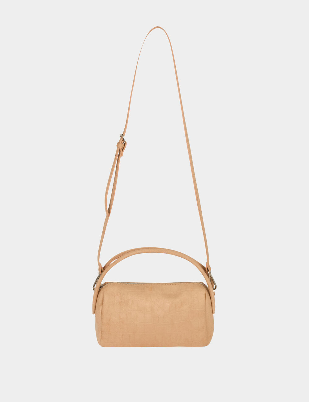 Umh&auml;ngetasche aus Kunstleder beige damen