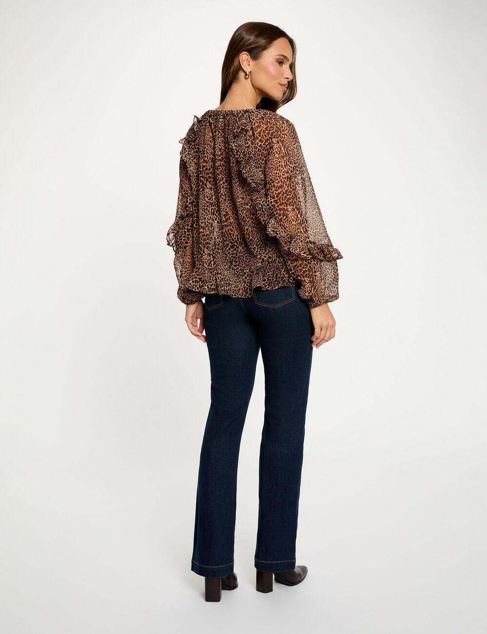 Blouse ajust&eacute;e col v multicolore femme