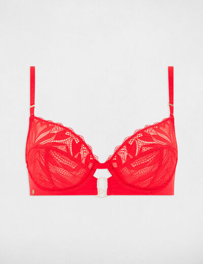 Soutien-gorge à armatures rouge femme