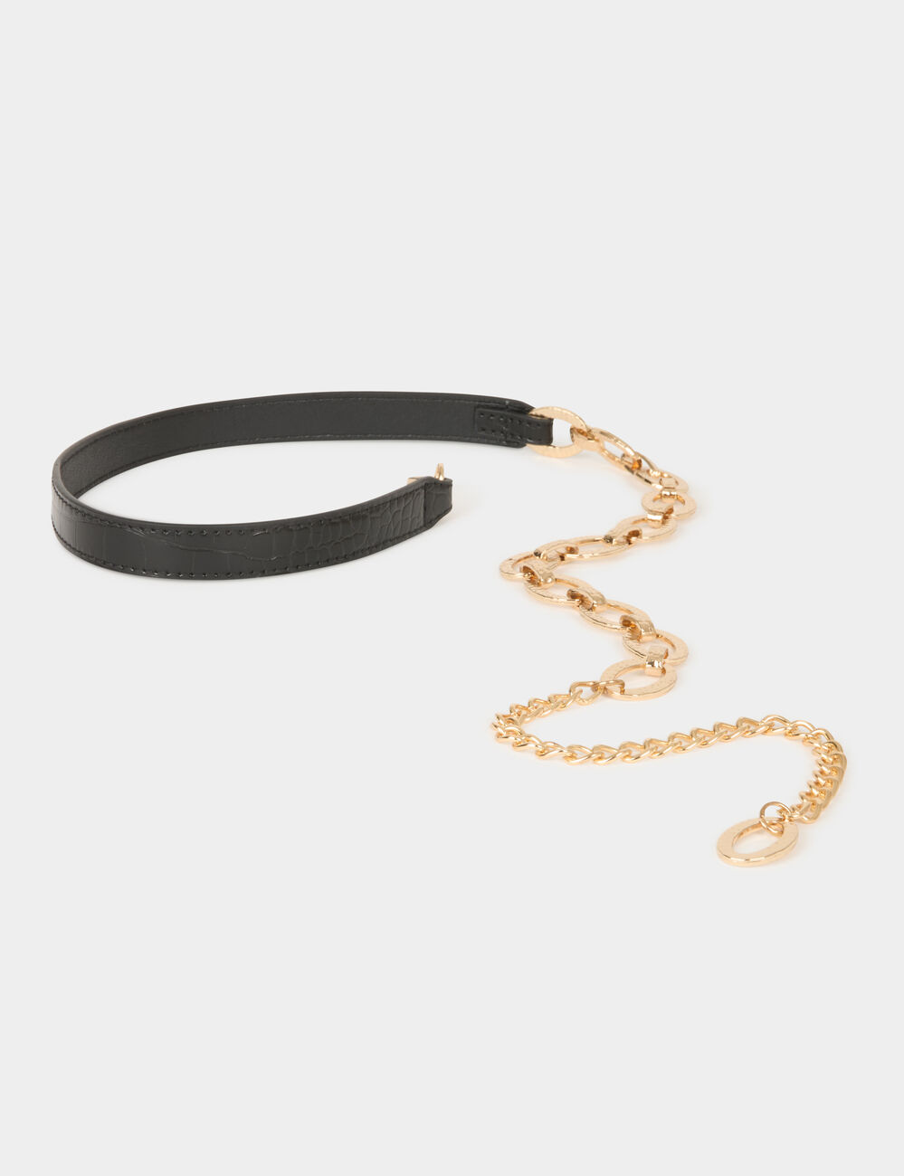 Ceinture fine similicuir noir femme