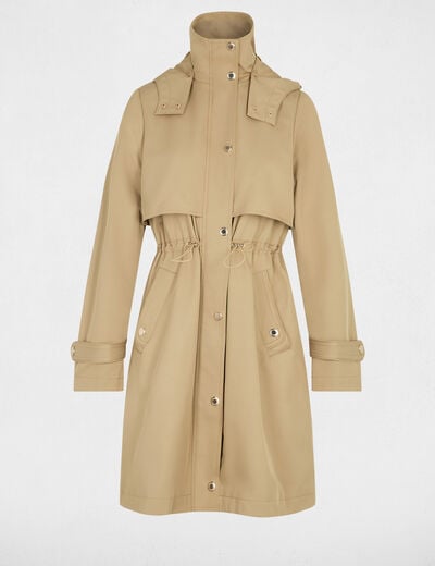 Lange Parka mit Stehkragen beige damen