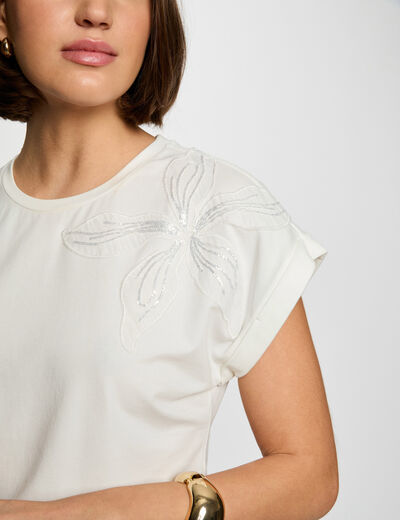 Kurzärmliges T-Shirt weiss damen