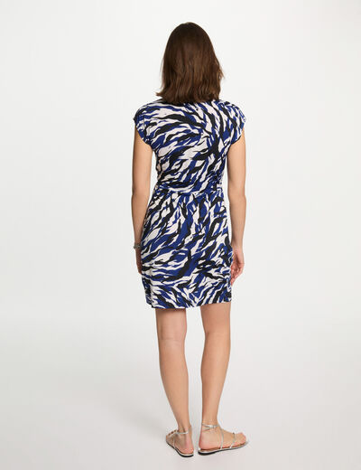 Kurzes figurbetontes Kleid mit Muster mehrfarbig damen