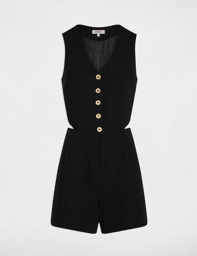 Ärmelloser kurzer Jumpsuit schwarz damen