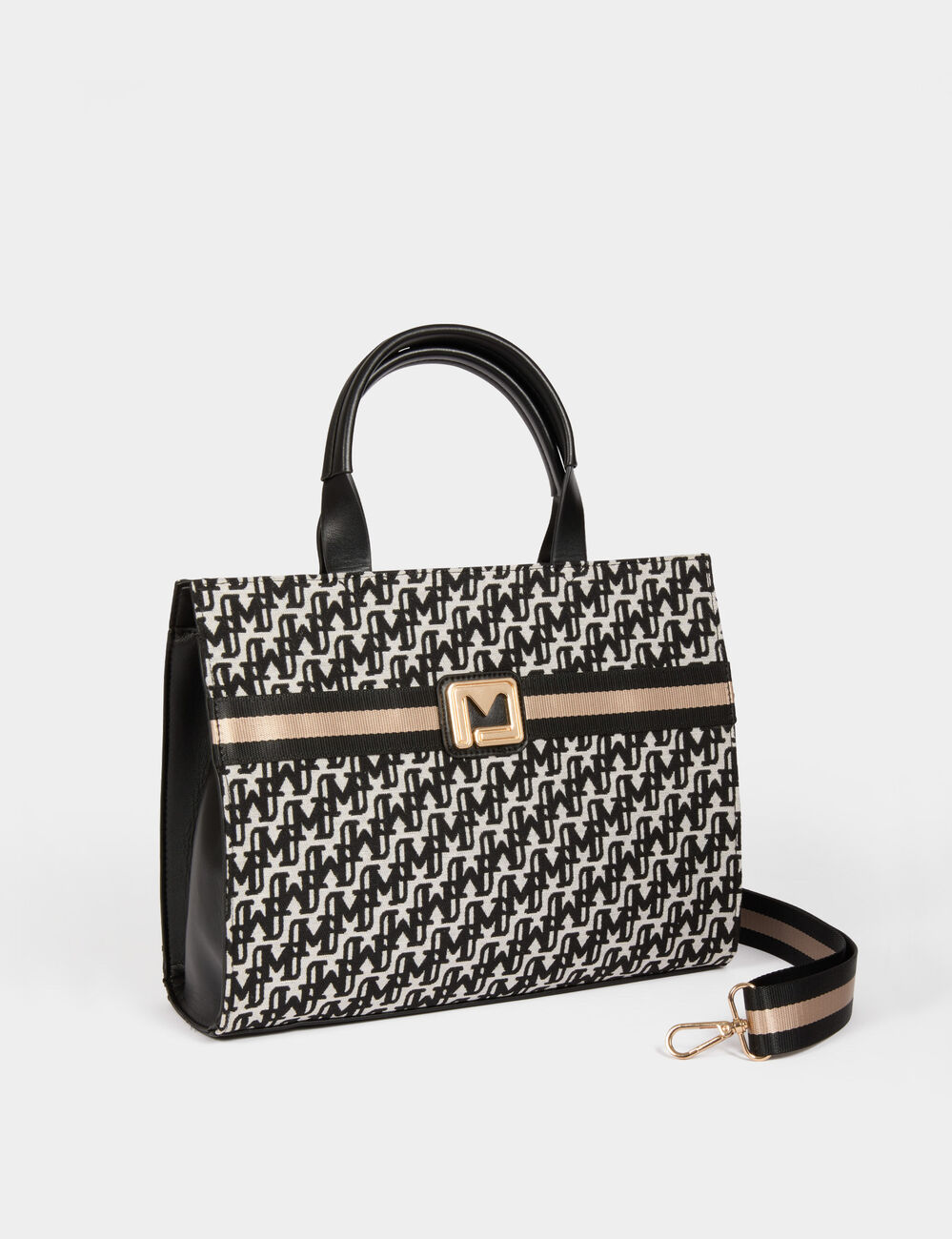 Sac monogramm&eacute; noir femme