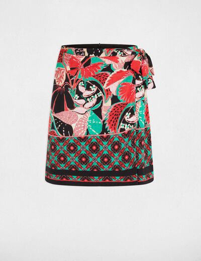 Jupe nouée imprimée multicolore femme