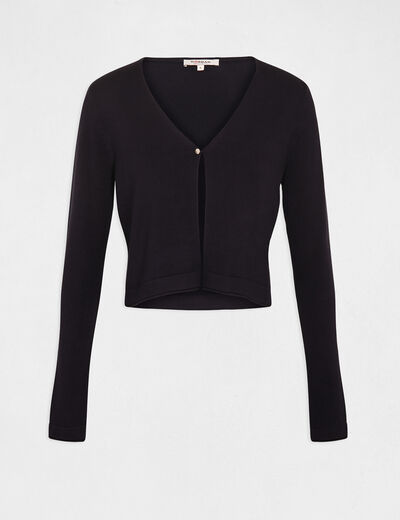 Gilet manches longues à col en V marine femme