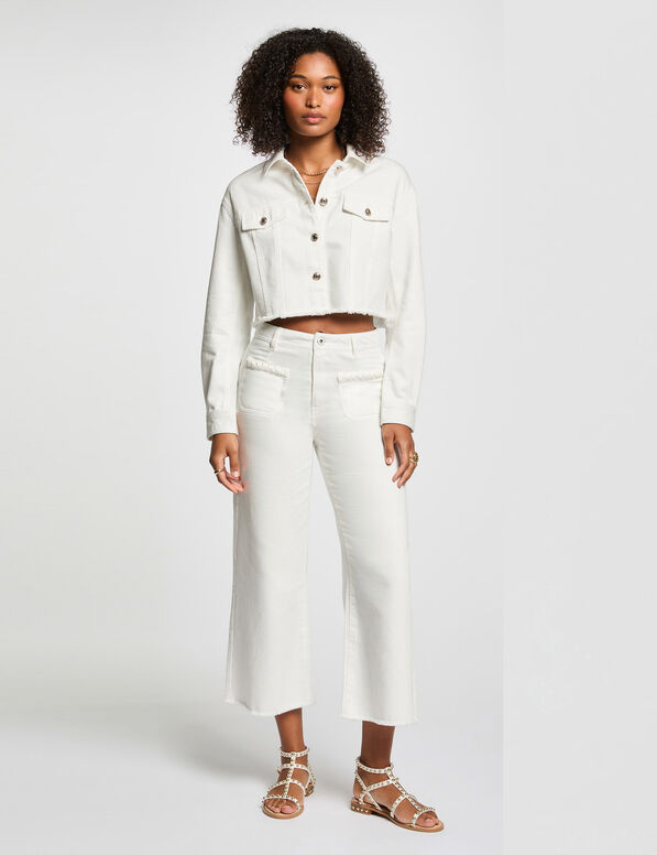 Flared Jeans mit hoher Taille weiss damen