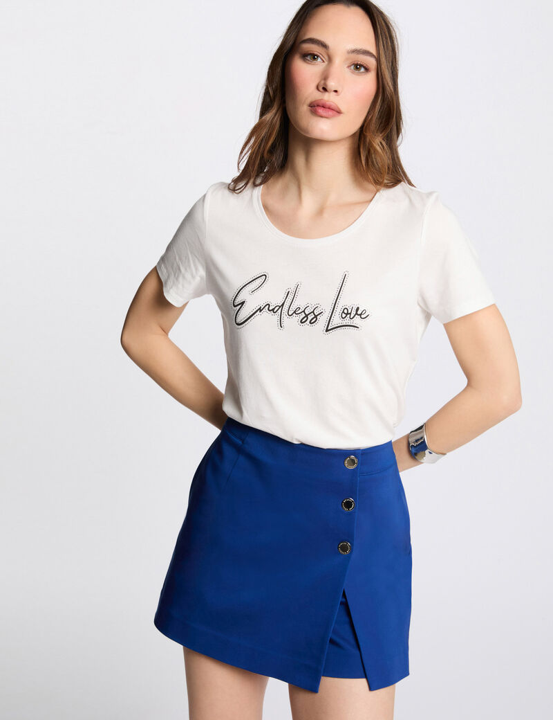 Jupe-short courte bleu electrique femme