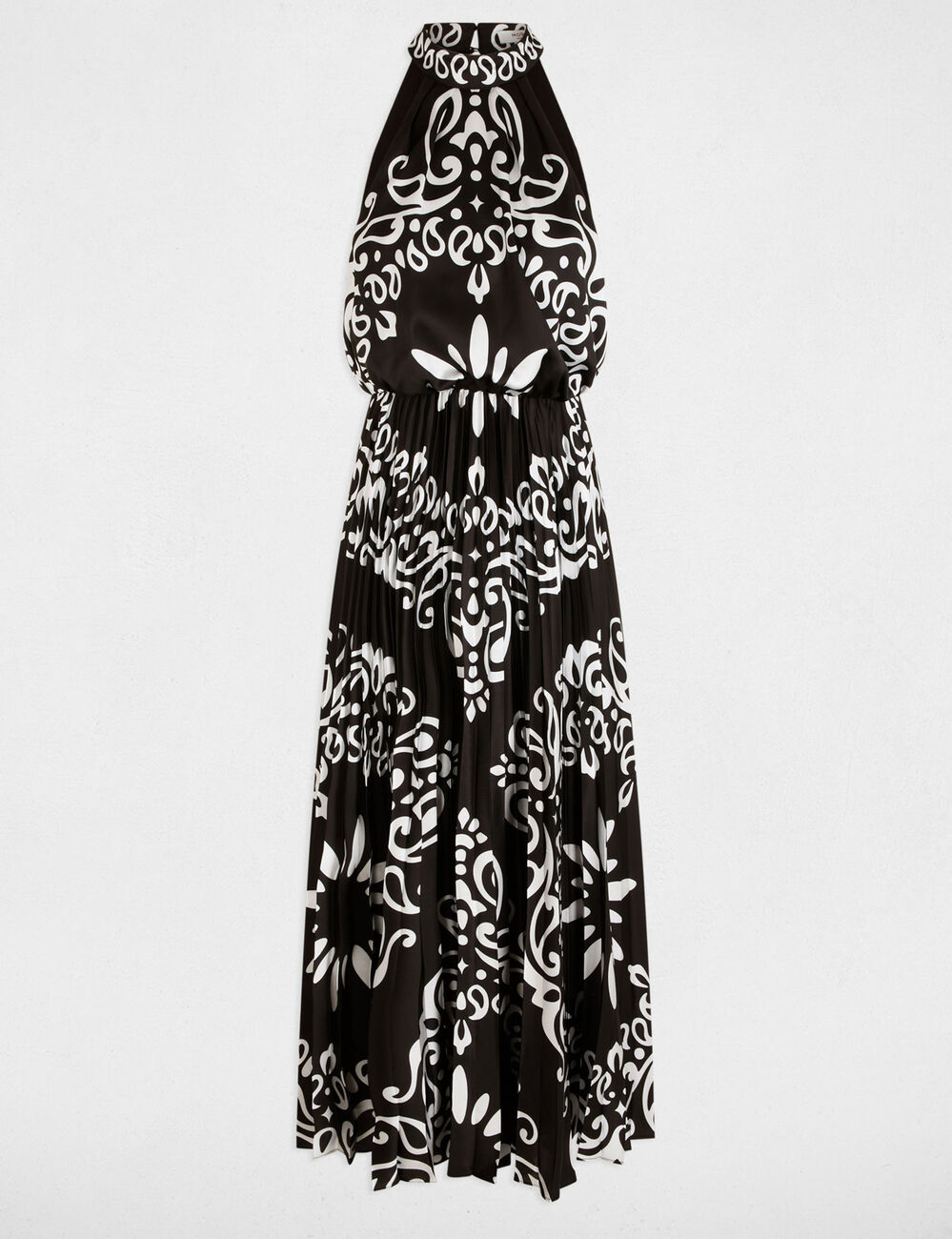 Langes Kleid mit Stehkragen mehrfarbig damen