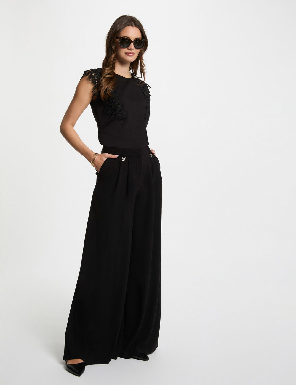 T-shirt manches courtes noir femme