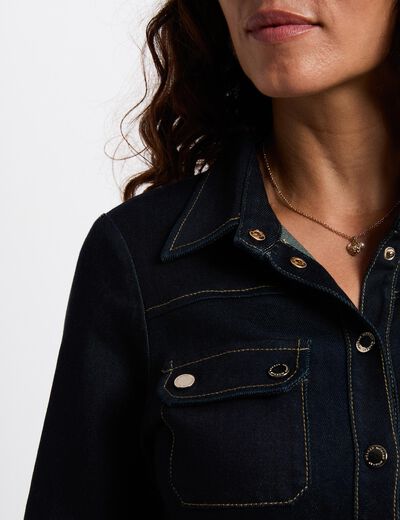 Robe 3/4 boutonnée denim brut femme