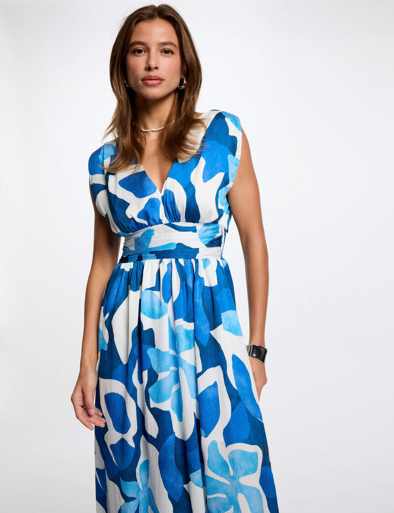 langes gerades bedrucktes kleid mehrfarbig damen Langes gerades bedrucktes Kleid mehrfarbig damen