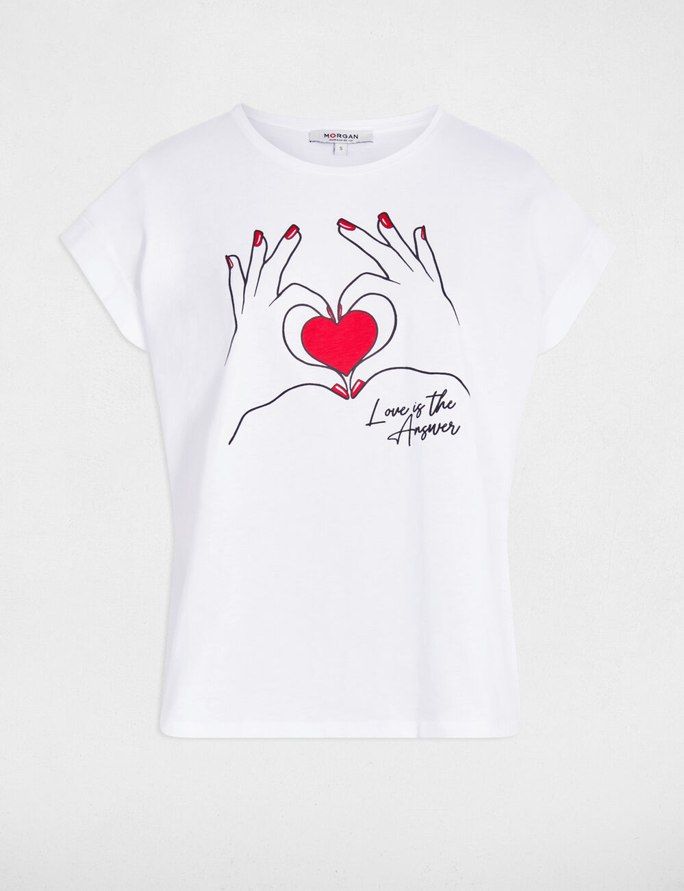 Kurzes T-Shirt weiss damen