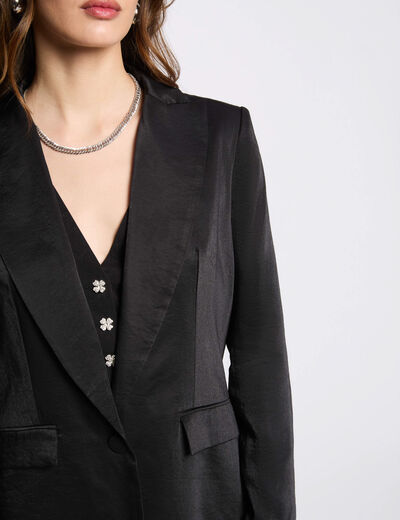 Blazer aus Wildlederimitat schwarz damen