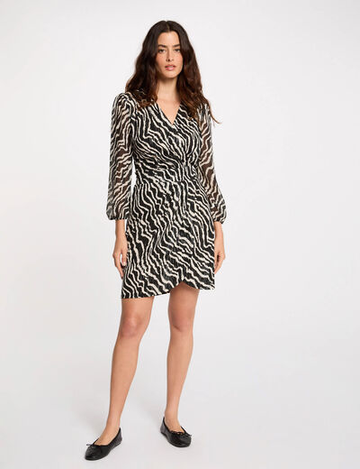 Robe portefeuille imprimée multicolore femme