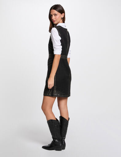 kurzes figurbetontes kleid mit nieten schwarz damen Kurzes, figurbetontes Kleid mit Nieten schwarz damen