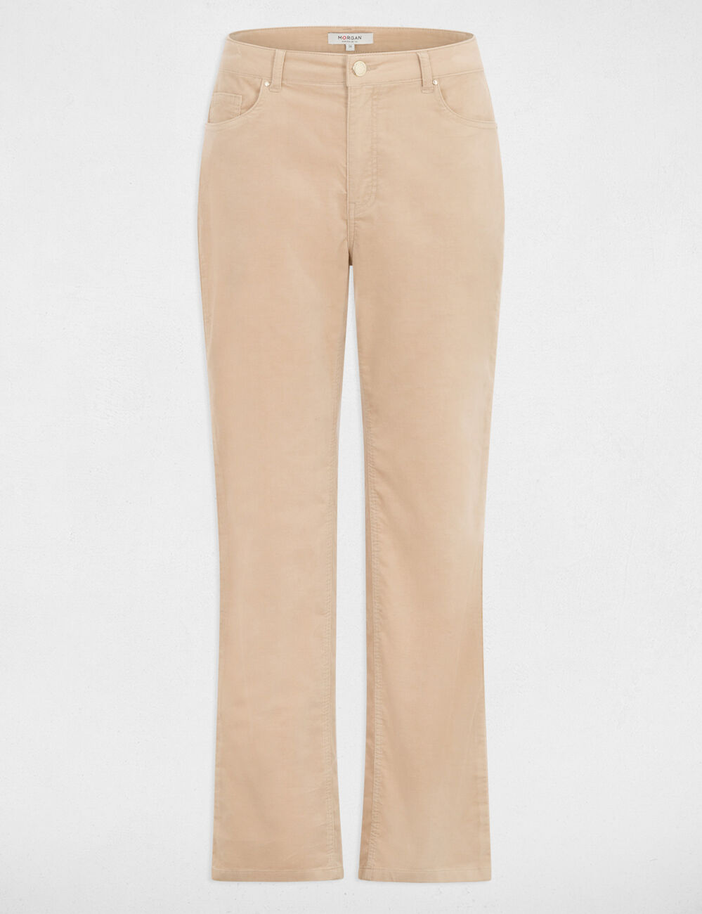 Gerade hochgeschnittene Hose naturfarben damen