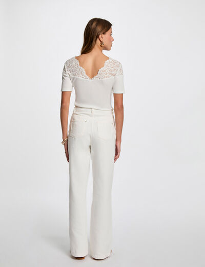 T-shirt manches courtes blanc femme