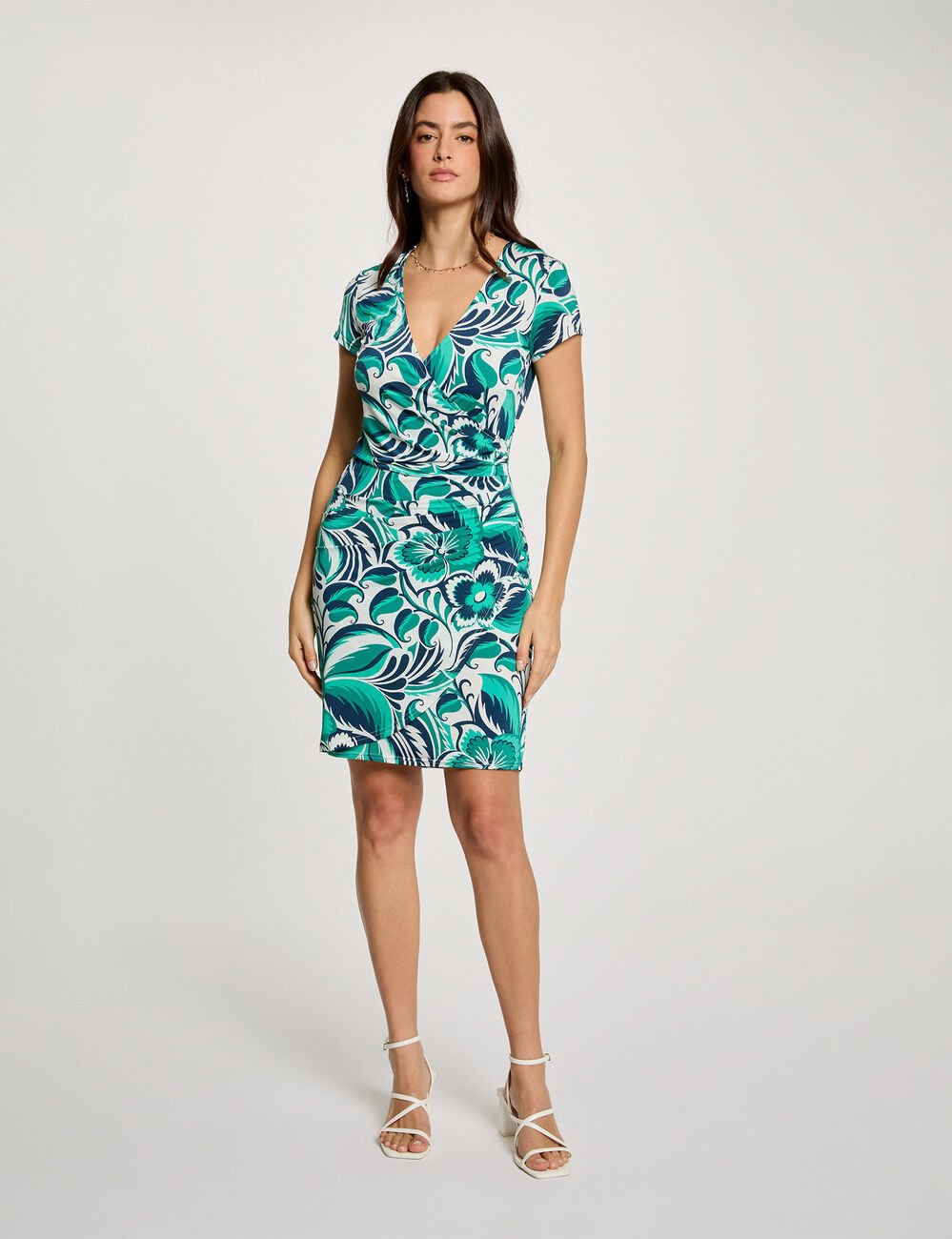 Kurzes Wickelkleid mehrfarbig damen