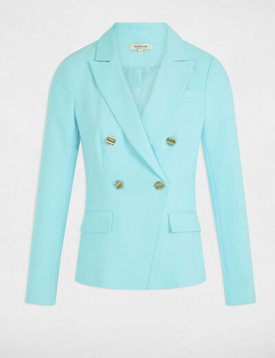 Blazer mit doppelter Knopfleiste himmelblau damen
