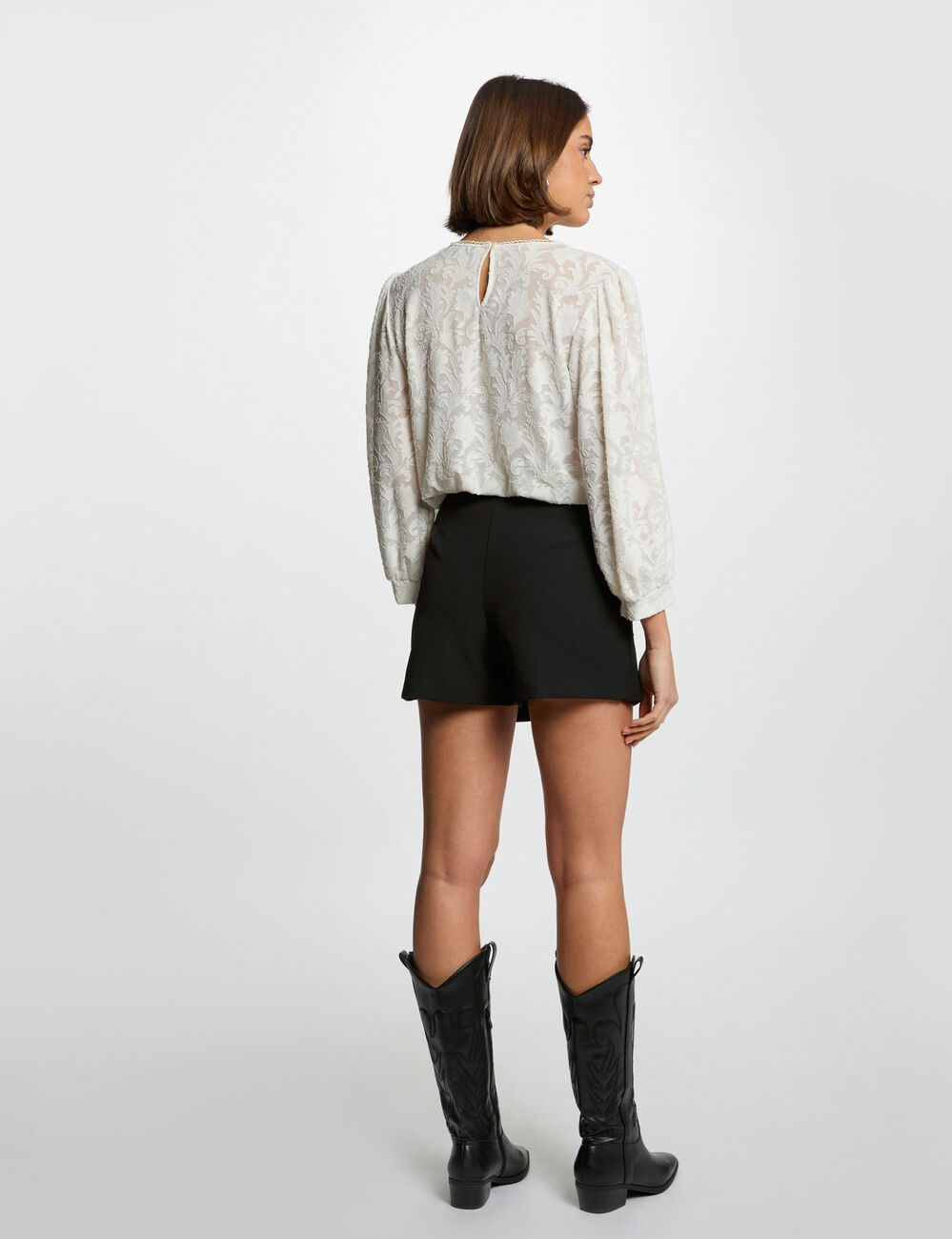 Figurbetonter Wickelrock schwarz damen