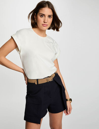 Kurzärmliges T-Shirt weiss damen