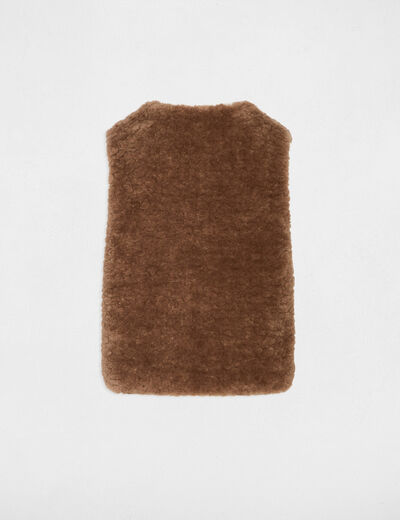 Gilet fausse fourrure marron femme