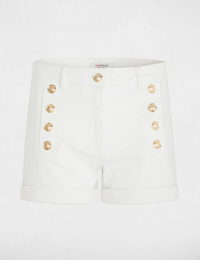 Jeans-Shorts mit Knöpfen weiss damen