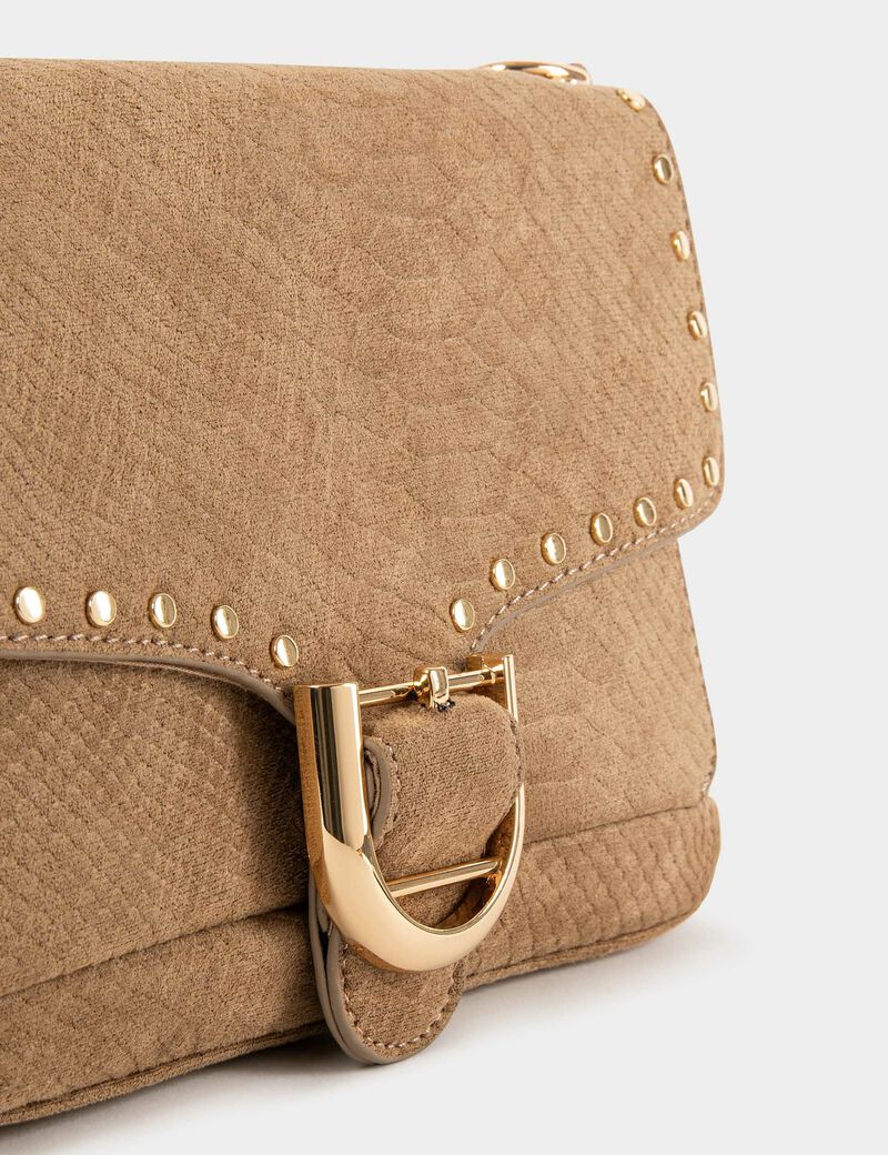tasche in kroko optik mit fransen sandfarben damen Tasche in Kroko-Optik mit Fransen sandfarben damen