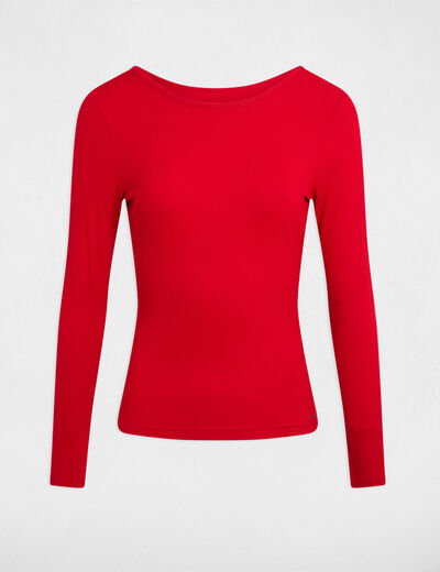 Langarm-T-Shirt rot damen