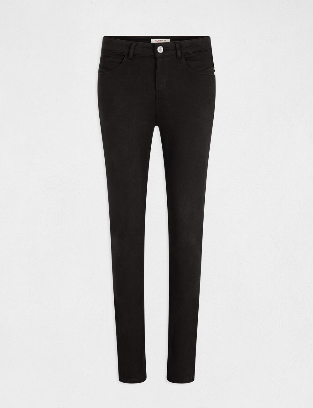 Slim-Hose mit normaler Taille schwarz damen