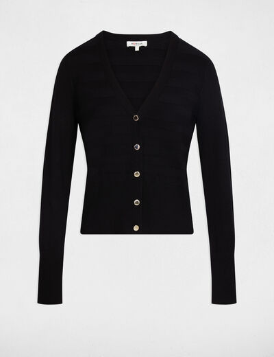 Gilet manches longues noir femme