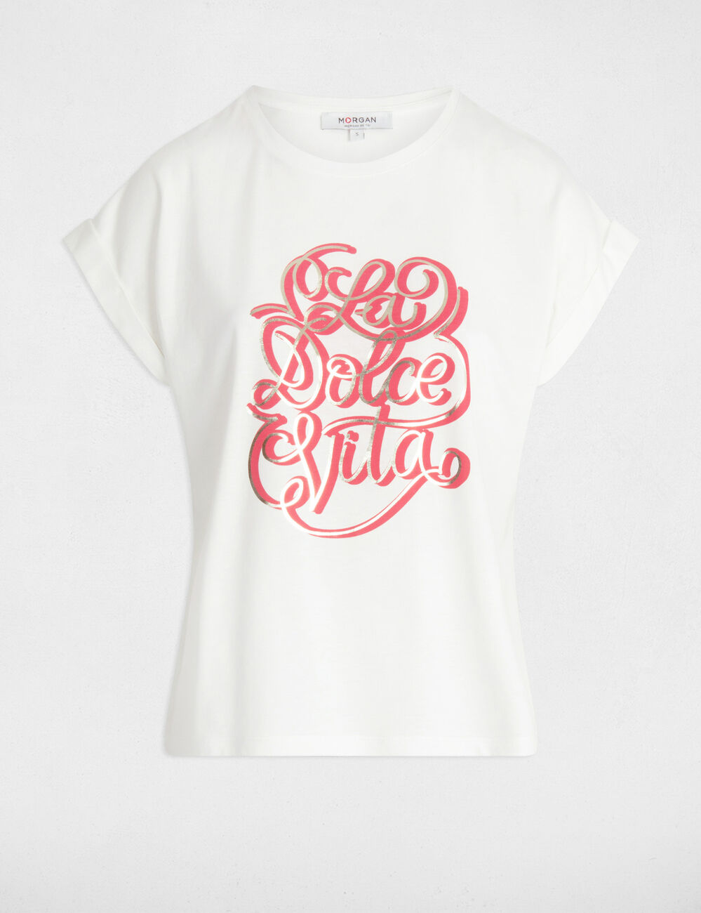 T-shirt mit Aufschrift weiss damen