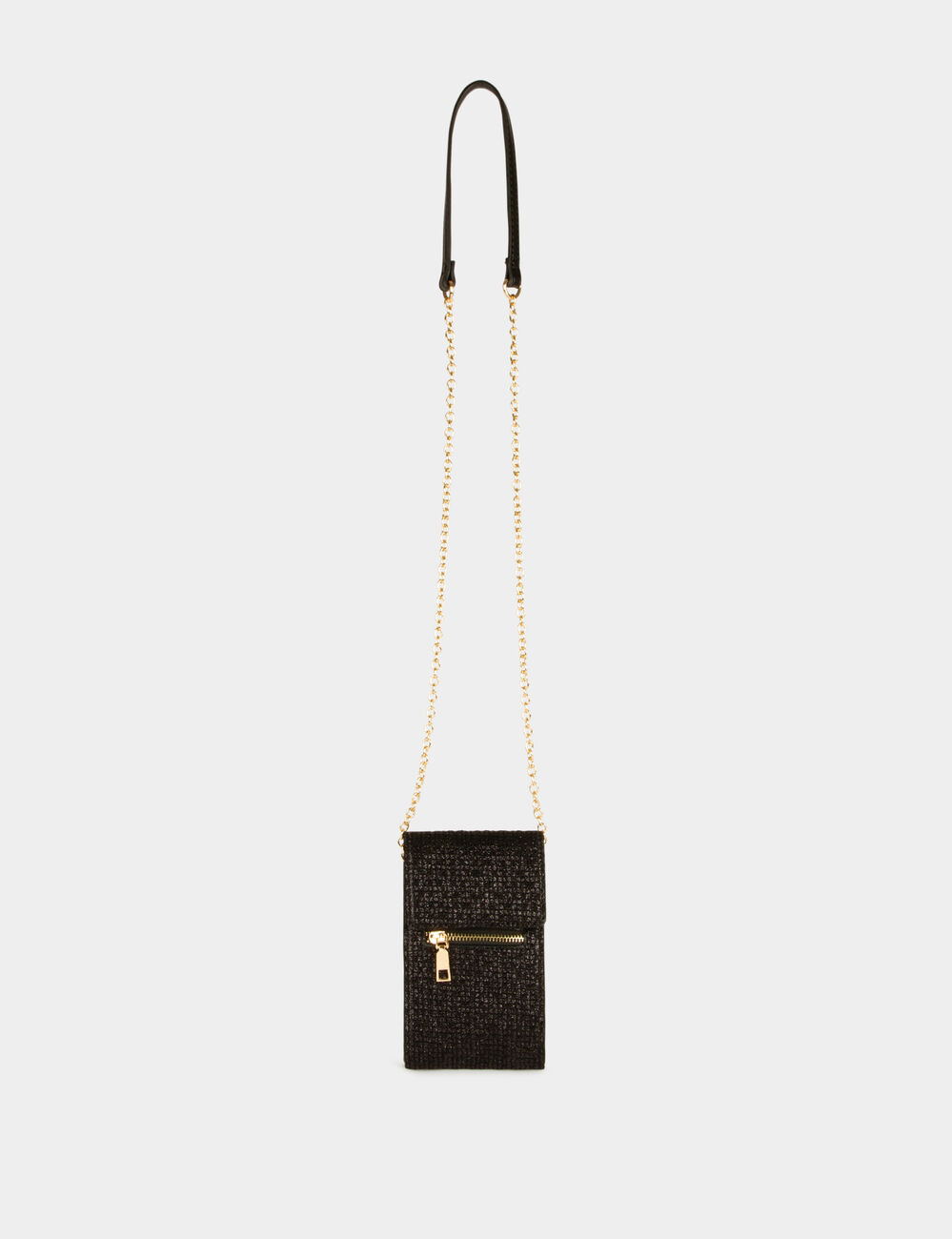 Handytasche mit Pailletten schwarz damen
