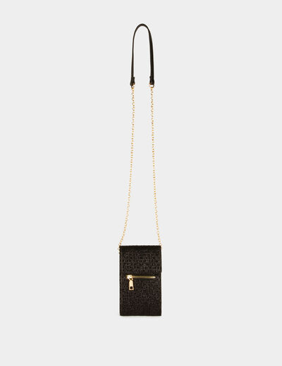 Handytasche mit Pailletten schwarz damen