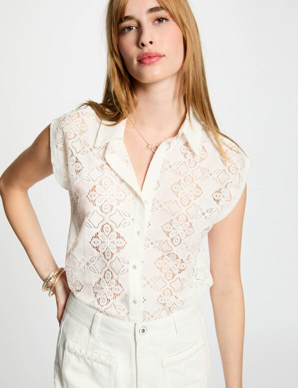 T-shirt manches courtes blanc femme