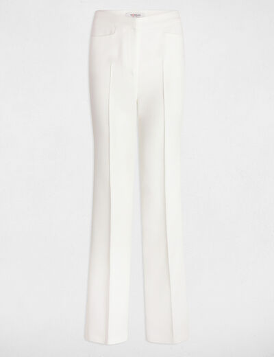 Bootcut-Hose mit hoher Taille weiss damen