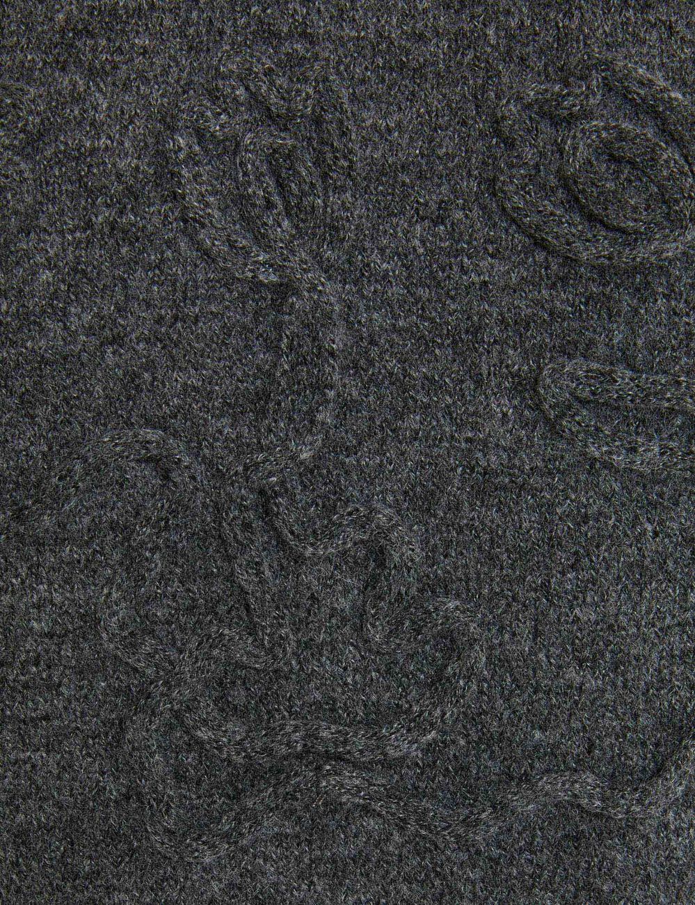 Robe tricot manches longues gris fonc&eacute; femme