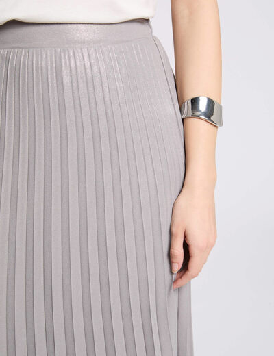 Langer Plisseerock couleur argent damen