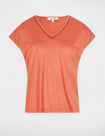 Kurzarm-T-Shirt dunkelorange damen
